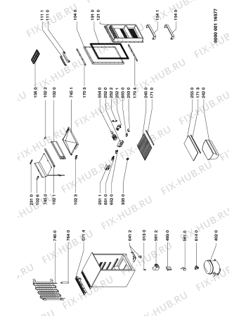 Схема №1 T 140 R/G с изображением Рукоятка для холодильной камеры Whirlpool 481946078374