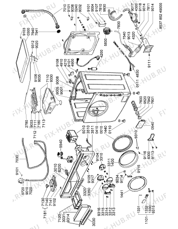 Схема №1 AWG 852/1 OS с изображением Моторчик для стиральной машины Whirlpool 481236158342