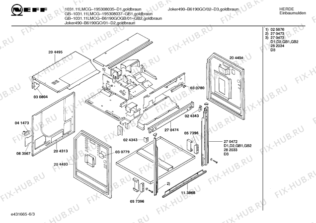 Схема №4 B6190G0 JOKER 490 с изображением Панель для электропечи Bosch 00282544