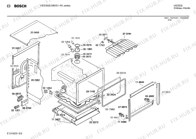 Схема №3 HEE602L с изображением Панель для духового шкафа Bosch 00278310