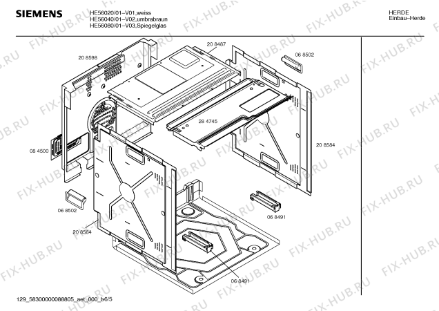 Схема №2 HE56080 с изображением Инструкция по эксплуатации для плиты (духовки) Siemens 00518207