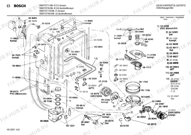 Взрыв-схема посудомоечной машины Bosch SMI7071II - Схема узла 02