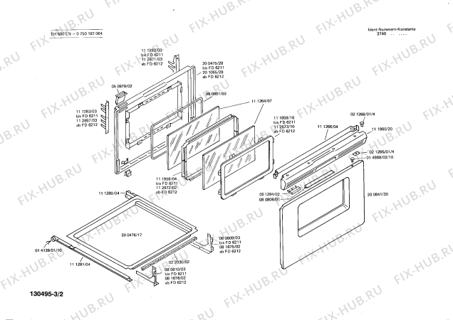 Схема №3 0750192064 EH680EN с изображением Ручка для электропечи Siemens 00111960