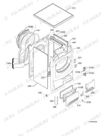 Взрыв-схема сушильной машины Aeg Electrolux T55809 - Схема узла Housing 001