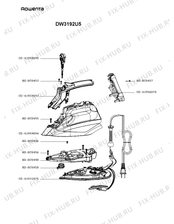 Схема №1 DW3192U5 с изображением Ручка для утюга (парогенератора) Rowenta CS-41959894