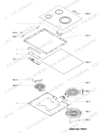 Схема №1 EK 5460 IN-1 с изображением Нагревательный элемент для электропечи Whirlpool 480121101514
