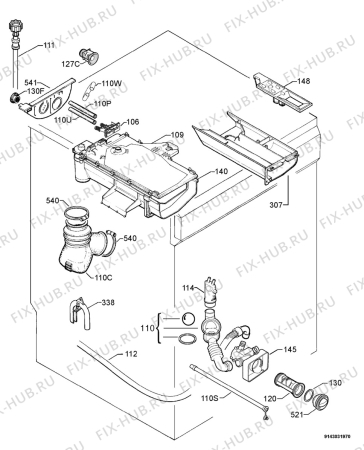 Взрыв-схема стиральной машины Zanussi Electrolux ZWD1252W - Схема узла Hydraulic System 272