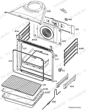 Взрыв-схема плиты (духовки) Electrolux EOL5821AOX - Схема узла Oven