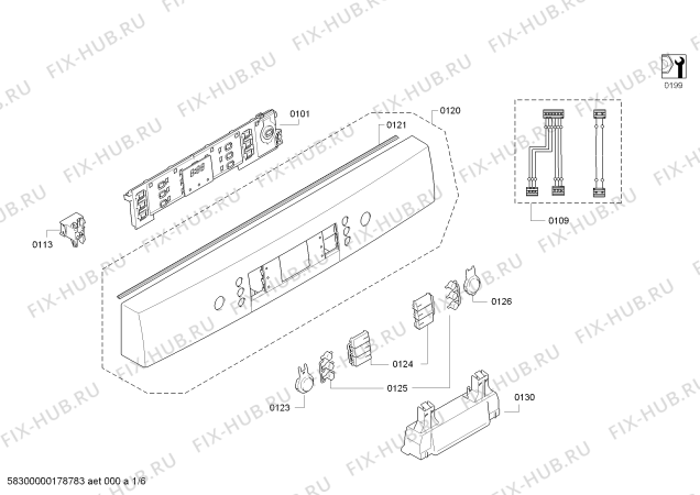 Схема №4 SMS50L02EX SilencePlus с изображением Кнопка для электропосудомоечной машины Bosch 00627534