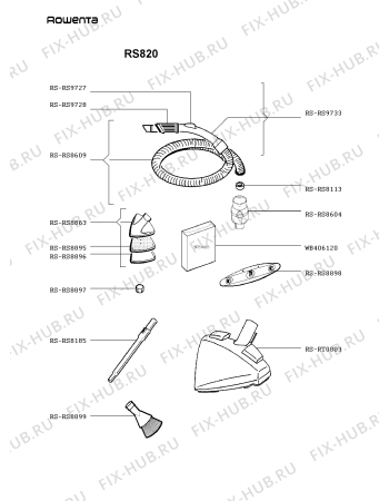 Взрыв-схема пылесоса Rowenta RS820 - Схема узла RS820ES_.__2