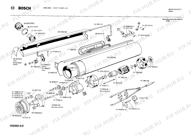 Взрыв-схема стиральной машины Bosch 0727114021 WMB900 - Схема узла 02