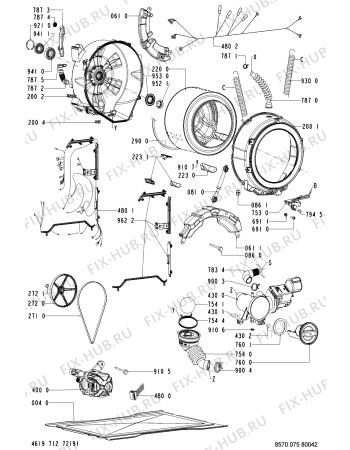 Схема №2 075 WT/GY-AB с изображением Запчасть для стиралки Whirlpool 481221479259