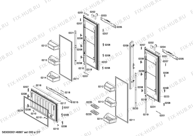Схема №4 B36IT71SN с изображением Крепеж для холодильника Bosch 00671784