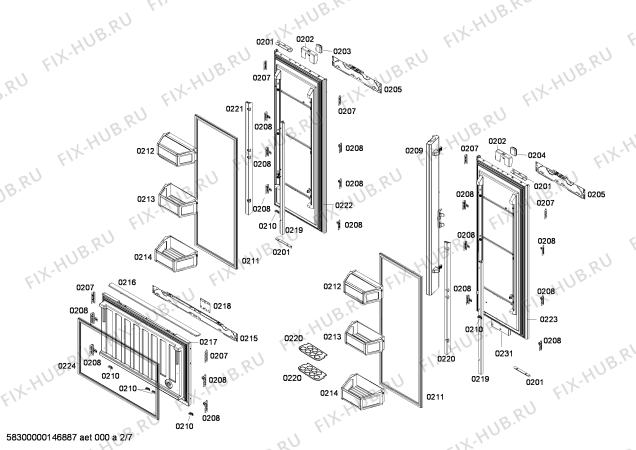 Схема №4 S36IT70NNP с изображением Шина для холодильника Siemens 00665824