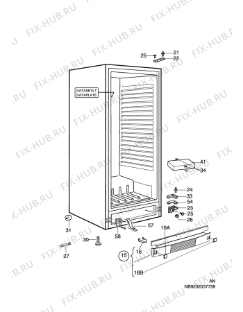 Взрыв-схема холодильника Husqvarna Electrolux QR2229W - Схема узла C10 Cabinet