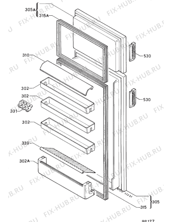 Взрыв-схема холодильника Zanussi DF65/14-C - Схема узла Door 003