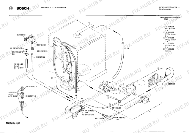 Взрыв-схема посудомоечной машины Bosch 0730203546 SMU2202 - Схема узла 03