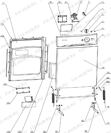 Схема №2 GS51010W (139688, WQP8-9239) с изображением Дверь для посудомоечной машины Gorenje 152719