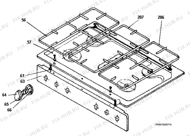 Взрыв-схема плиты (духовки) Zanussi ZC8552S-1 - Схема узла Section 5