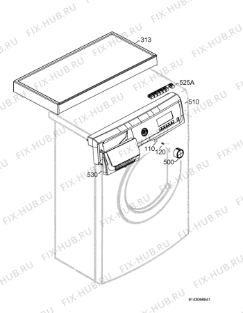 Взрыв-схема стиральной машины Electrolux EWS105410A - Схема узла Command panel 037