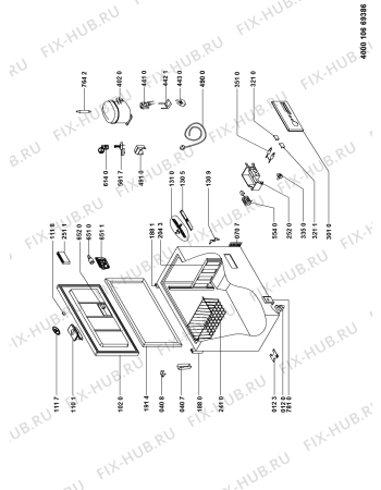 Схема №1 WCF380T с изображением Дверца для холодильника Whirlpool 481010440934