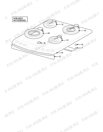 Взрыв-схема плиты (духовки) Aeg Electrolux D67000VF-M - Схема узла H10 Hob