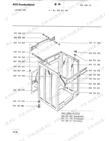 Взрыв-схема стиральной машины Aeg LAV580 - Схема узла Housing 001