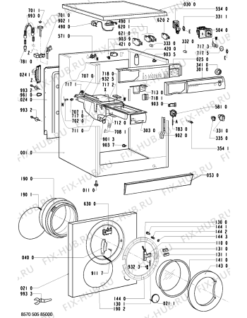 Схема №1 AWM 5050 с изображением Рукоятка для стиралки Whirlpool 481249878124