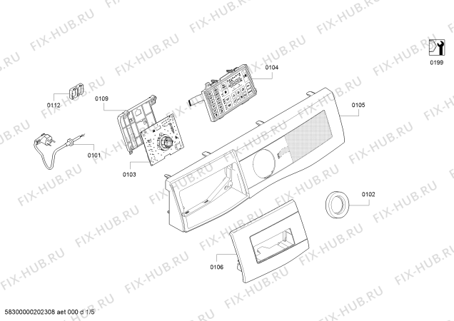 Схема №3 WAU287500W с изображением Панель управления для стиралки Bosch 11018660