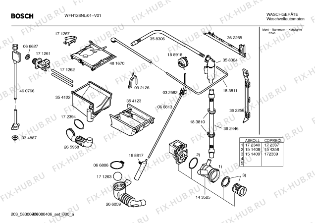 Взрыв-схема стиральной машины Bosch WFH128NL AquaStar 1200 - Схема узла 04
