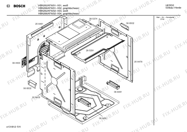 Схема №5 HBN226AFN с изображением Панель для электропечи Bosch 00286665
