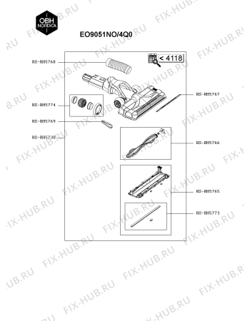 Взрыв-схема пылесоса OBH Nordica EO9051NO/4Q0 - Схема узла 5P005980.1P3