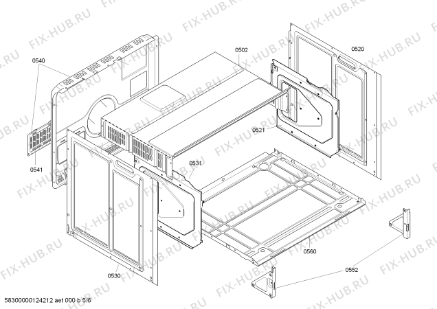 Взрыв-схема плиты (духовки) Bosch HEN780751 - Схема узла 05