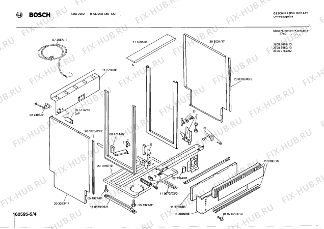 Взрыв-схема посудомоечной машины Bosch 0730203546 SMU2202 - Схема узла 04