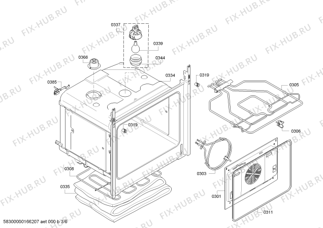 Взрыв-схема плиты (духовки) Bosch HBG30B550C - Схема узла 03