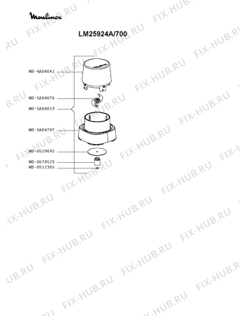 Схема №3 LM25924A/700 с изображением Электромотор для электромиксера Moulinex MS-0568129