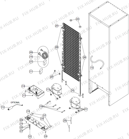 Взрыв-схема холодильника Upo RF33221 (377465, HZS35664) - Схема узла 04