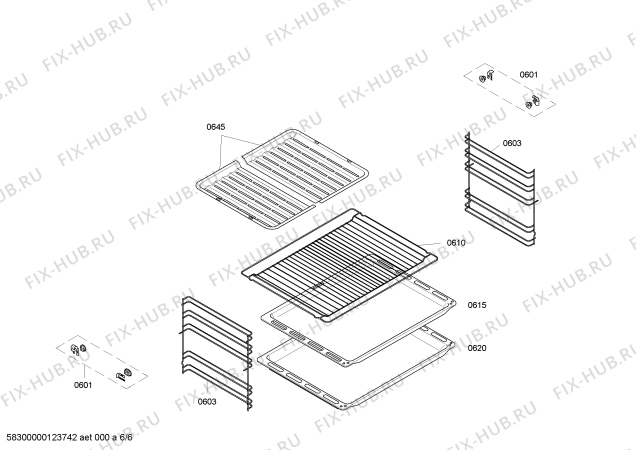Взрыв-схема плиты (духовки) Bosch HBN330551A - Схема узла 06