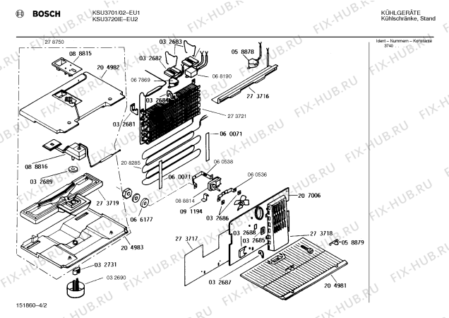 Взрыв-схема холодильника Bosch KSU3720IE - Схема узла 02