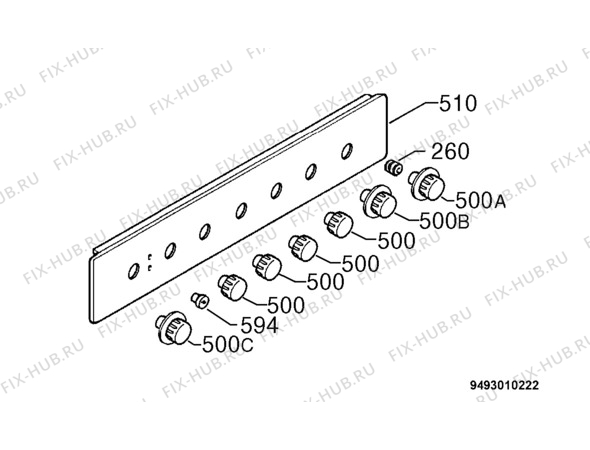 Взрыв-схема плиты (духовки) Zanussi ZHN731PX/I - Схема узла Command panel 037