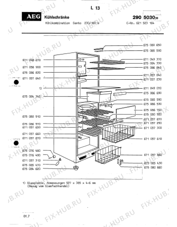 Взрыв-схема холодильника Aeg SANTO 230 180 W - Схема узла Section1