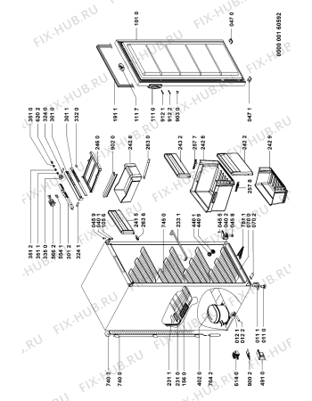 Схема №1 AFG 7051 с изображением Дверца для холодильной камеры Whirlpool 481241619508