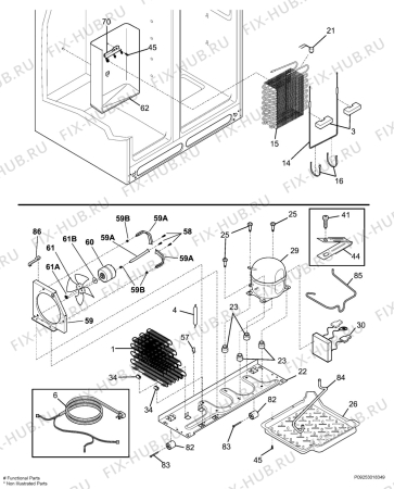 Взрыв-схема холодильника Frigidaire GLVC25VBDB1 - Схема узла Cooling system 017