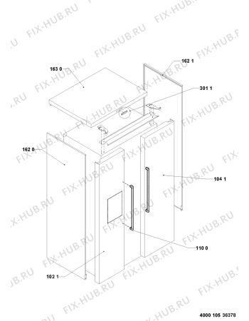 Взрыв-схема холодильника Kitchen Aid KRSC 9045 - Схема узла