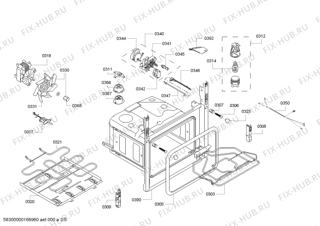 Взрыв-схема плиты (духовки) Bosch HBA74R252E H.BO.PY.L3D.IN.GLASS.B2/.X.E3_COT/ - Схема узла 03