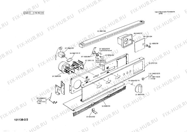 Взрыв-схема плиты (духовки) Bosch 0750452043 EB60DV - Схема узла 02