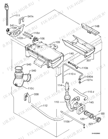 Взрыв-схема стиральной машины Electrolux EWF1640 - Схема узла Hydraulic System 272