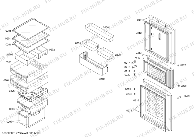 Взрыв-схема холодильника Siemens KG23D81S1W - Схема узла 02
