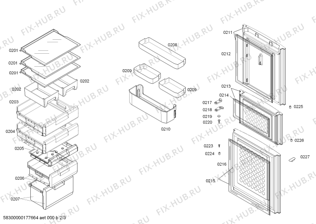 Взрыв-схема холодильника Siemens KG23D8120W - Схема узла 02