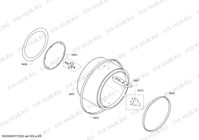 Взрыв-схема сушильной машины Bosch WTE86363SN Avantixx 8 - Схема узла 04